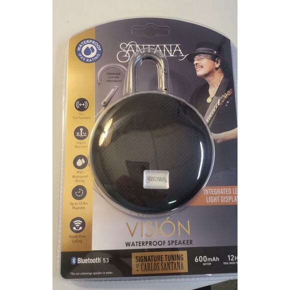 Santana Vision Waterproof Bluetooth Portable Speaker With LED Light Display New - Picture 1 of 7